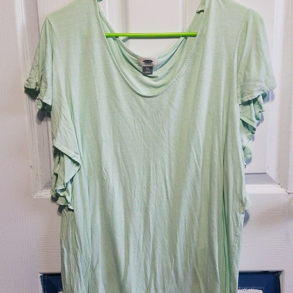 shirt with ruffle sleeves